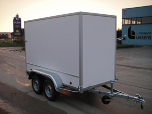 Gesloten bakaanhangwagen dubbelas ongeremd 750kg2m25x1m32x1m50